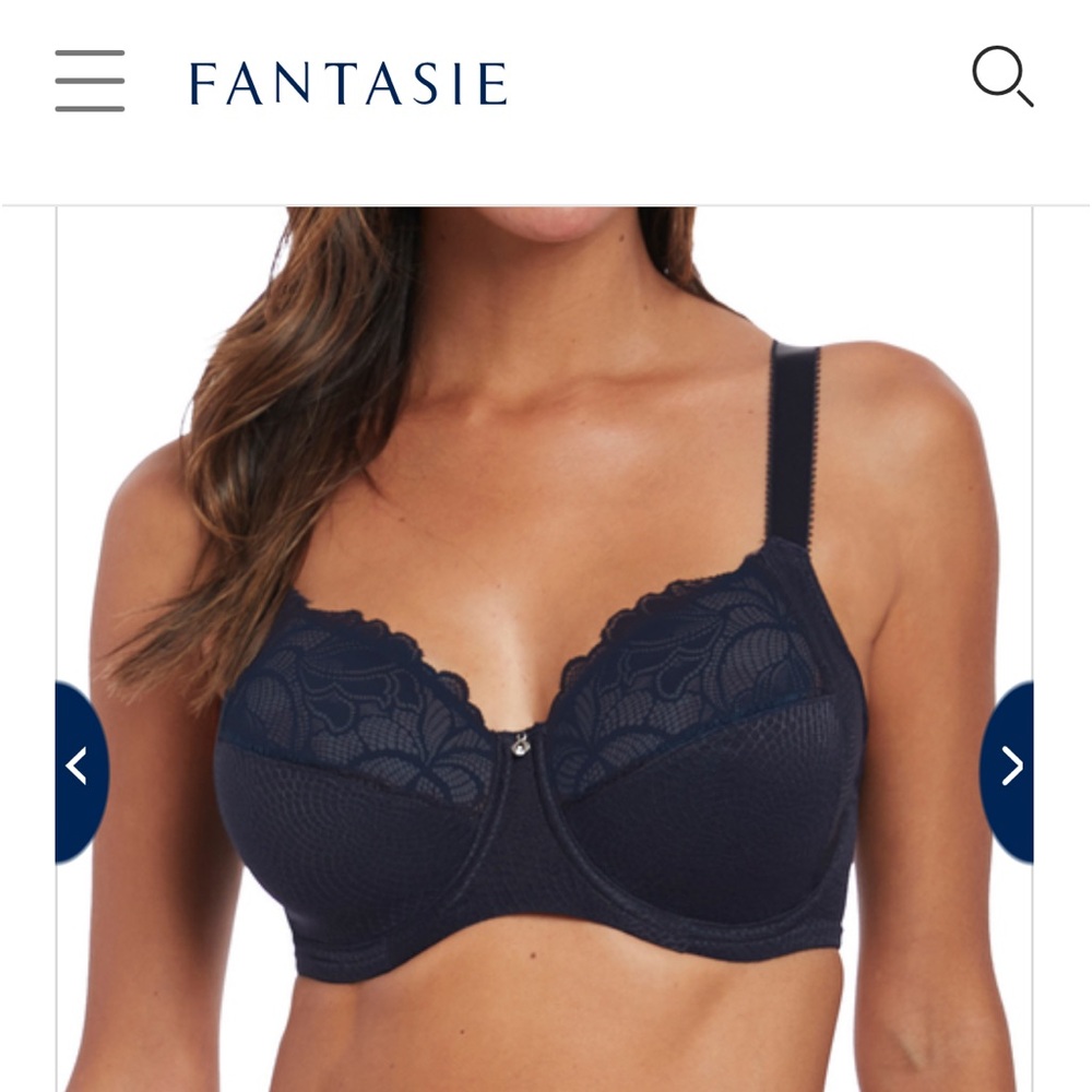 Fantasie NWT Memoir full cup side support bra, Navy 38I